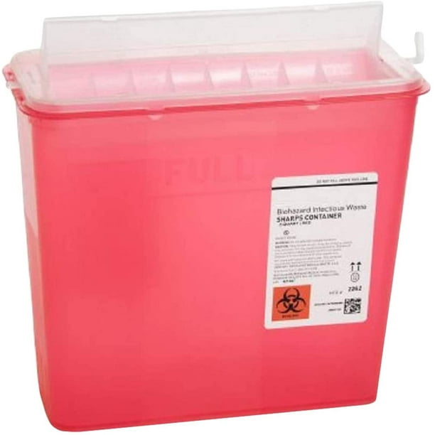AMZ Supply Pack of 10 Red Sharps Container with Biohazard Symbol 13 3