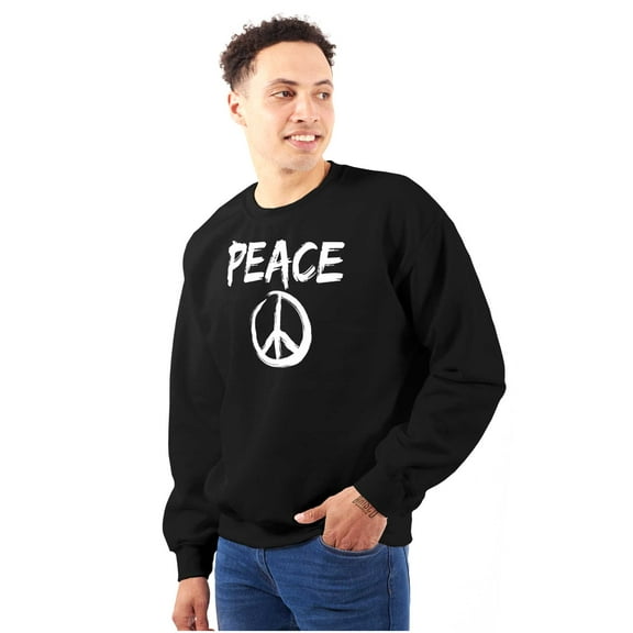 Hippie Peace Sign Make Love Not War Unisex Plus Fleece Graphic Sweatshirt Brisco Brands 2X