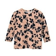 thumbnail image 4 of Xyxonk Girls Shirts Size 5-12 3/4 Sleeve Flowy T Shirts Crew Neck Winter Tops Cute Floral Print Blouses Casual Outfits, 4 of 4