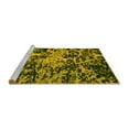 thumbnail image 2 of Ahgly Company Machine Washable Indoor Round Abstract Yellow Modern Area Rugs, 4' Round, 2 of 4