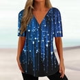 thumbnail image 2 of Xihbxyly Zippered Tops for Women Plus Size V Neck T Shirts Women Short Sleeve Shirt Half Zipper Blouse Loose Comfortable Print Top Blouse Graphic Tee Shirts 2025 Summer Tops #4, 2 of 5