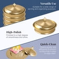 thumbnail image 4 of Mayur Exports Communion Ware Set | 2 Holy Wine Serving Trays with Lids & 2 Stackable Bread Plates with Lids + 80 Cups | Stainless Steel Brass/Gold Shiny Finish, 4 of 8