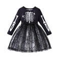 thumbnail image 2 of for Kids Skeleton Long Sleeve Tutu Tulle Dresses Dress up Clothes Girl Halloween 6-7 Years, 2 of 8