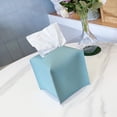 thumbnail image 1 of Zhuge Funda para caja de pañuelos, moderna y decorativa, de piel sintética, organizador de papel facial, dispensador para baño, mesitas de noche, escritorio y coche, color azul (S), 1 of 3