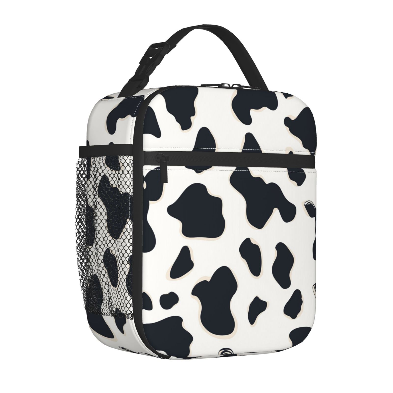 Cow Print Lunch Box Reusable Portable Lunch Bag Tote Bag for Work Picnic Hiking