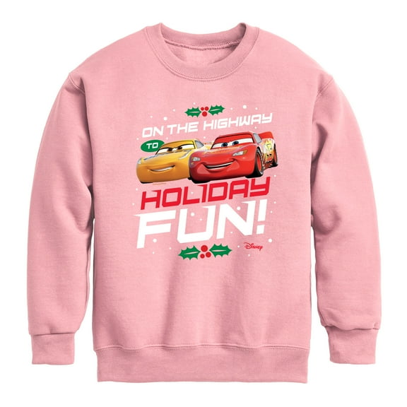 Disney Cars - Christmas - On The Highway To Holiday Fun - Toddler & Youth Crewneck Fleece Sweatshirt
