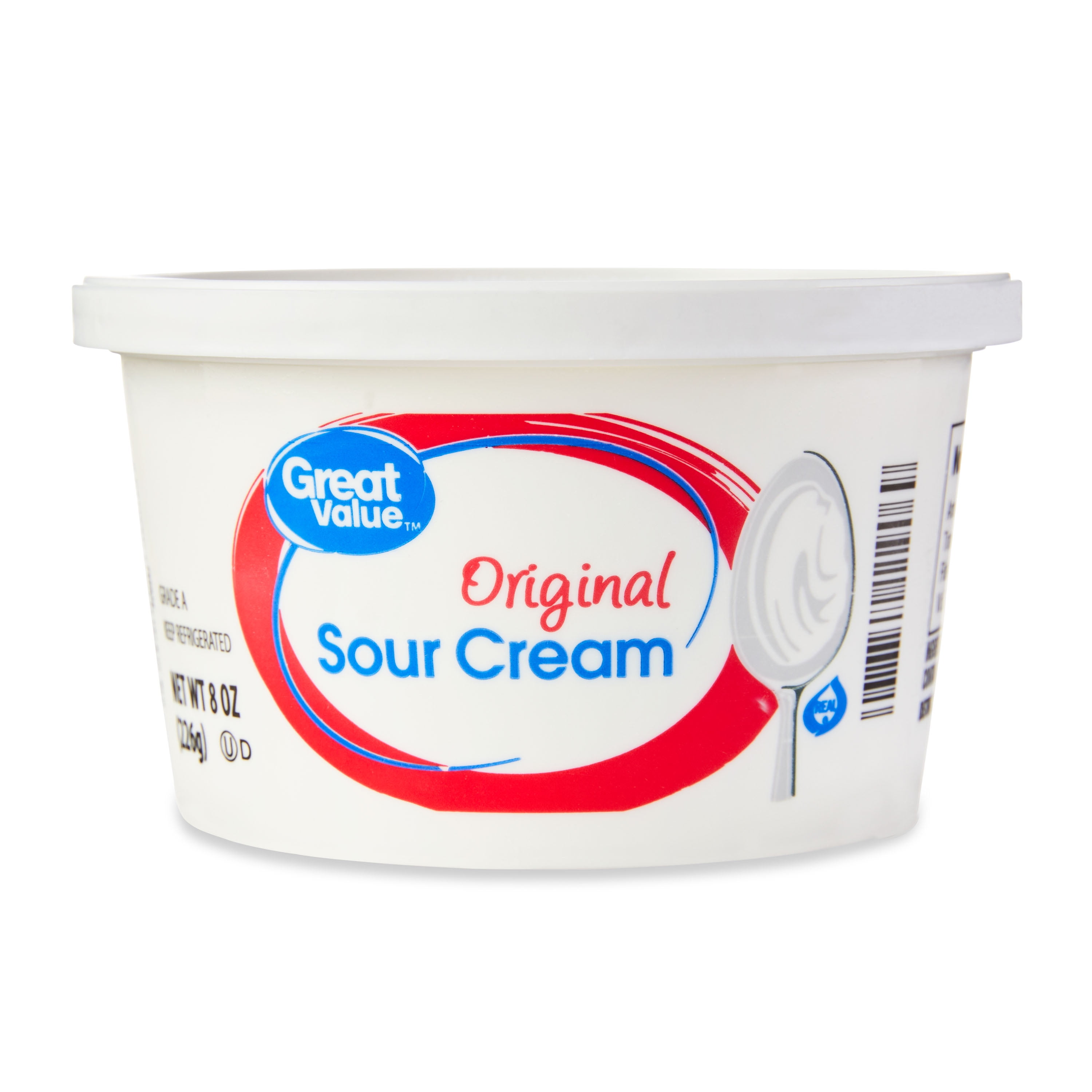 Great Value All Natural Sour Cream, 8 oz Tub