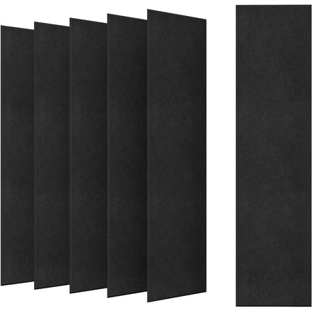6 Pack Acoustic Panels, 47.2" x 11.8" Decorative Felt Board Tiles, Wall and Ceiling Acoustical Treatment Tiles, Great to Reduce Echo and Noise for Home and Office - Black