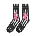thumbnail image 5 of Crew Socks for Women Men, Ribbon Breast Cancer Awareness  Moisture Running Athletic Football Striped Socks Cushion Tube Socks, 5 of 7