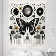 thumbnail image 2 of Ambesonne Boho Tapestry Twin Size, Medieval Witchy Butterfly Moon, 68"x88", Cream Dark Grey Green, 2 of 3