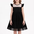 thumbnail image 4 of Flower Girl Dress Mesh Flutter Sleeve Tulle Summer Casual Party Wedding Guest Dress,A-Line, 4 of 6