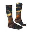thumbnail image 3 of Picia Women Crew Soft Moisture-wicking Socks Adorable Otter Pair Hug Pattern Design Cotton Socks, One Size fit All, 3 of 9