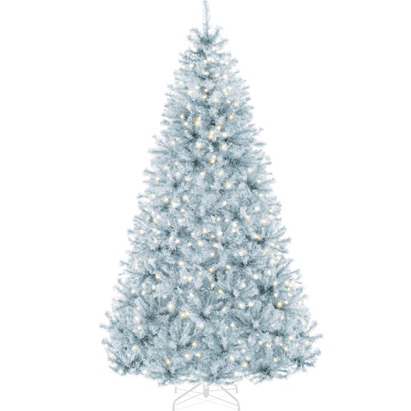 Best Choice Products 4.5ft Pre-Lit Ice Blue Christmas Tree, Artificial Holiday Decoration w/ 175 Lights