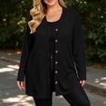 thumbnail image 2 of SAWOBUUN Lightweight Cardigan for Women Soft Button Down Long Sleeve Casual Open Front Tunic Jacket with Pockets, 2 of 9