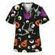 thumbnail image 1 of Halloween mujeres uniforme de enfermería Scrub Tops manga corta impresa ropa de trabajo camiseta con bolsillo, 1 of 2