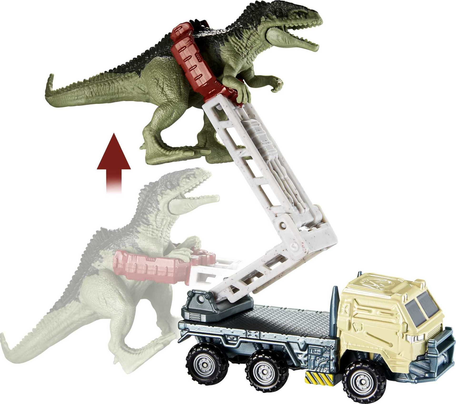 Matchbox Jurassic World Dino Transporters, 1 Vehicle & 1-2 Mini Dinosaurs