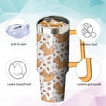 thumbnail image 4 of 40oz Flamingo Insulated Tumbler with Handle and Straw - Stainless Steel Travel Mug, Leakproof Water Bottle for Coffee & Drinks, Cute Animal Theme Gift for Women, 4 of 6