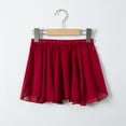 thumbnail image 4 of GYRATEDREAM Toddler Baby Girls Ballet Wrap Skirt Kids Chiffon Solid Color Pull-on Elastic Waist Dance Skirt Ballet Dancewear Date Red for 3-14Y, 4 of 5