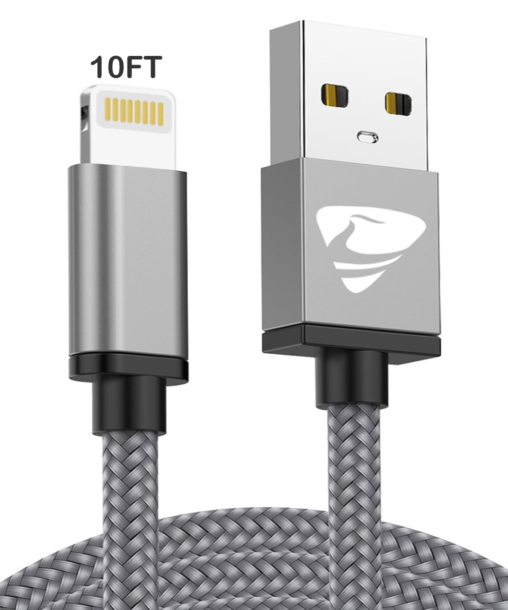 Aioneus iPhone Charger Cord 10FT Nylon Braided Lightning Cable iPhone