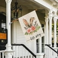 thumbnail image 2 of Hello Spring Easter Bunny Floral House Flag 28x40 Inch Burlap Double Sided Outside, Seasonal Sign Yard Outdoor Decorations DF249-28, 2 of 5