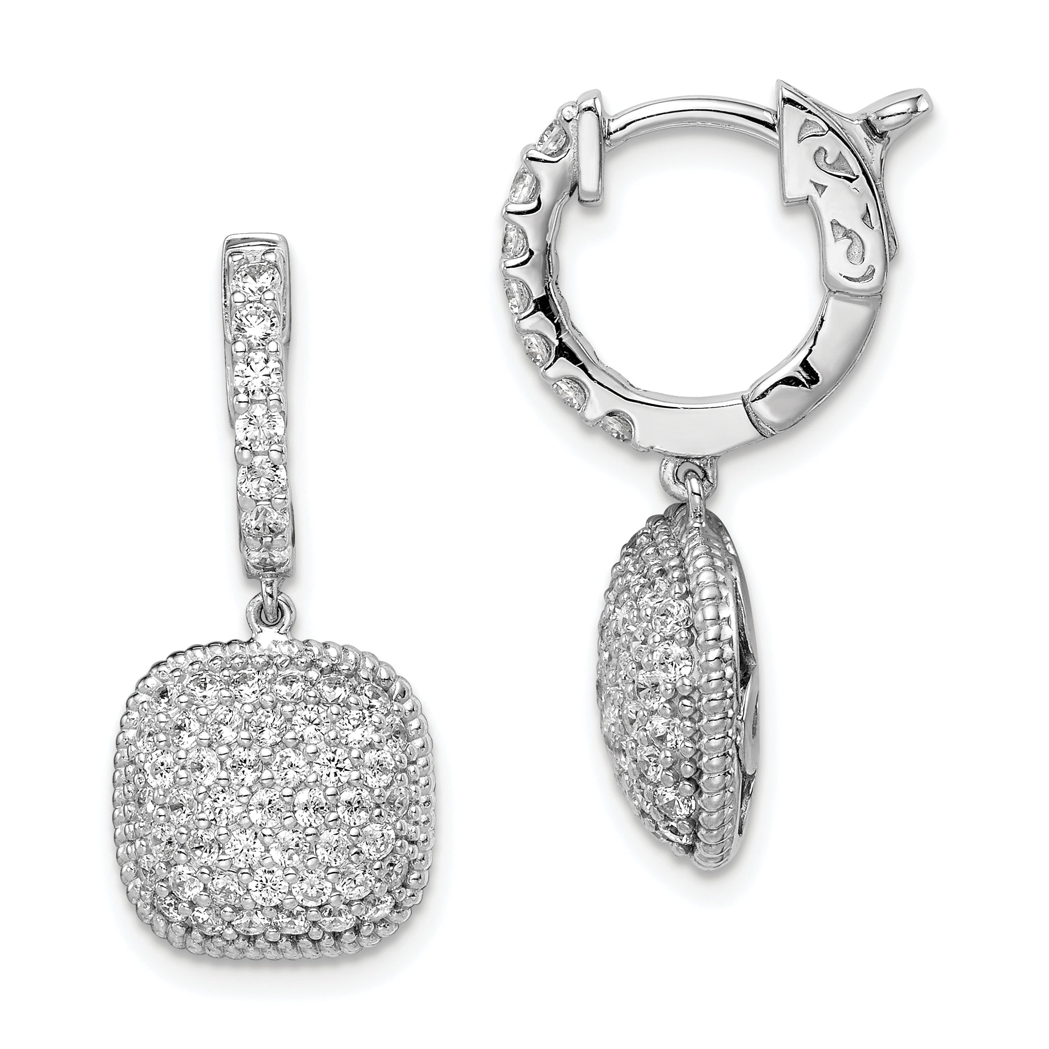 925 Sterling Silver Cubic Zirconia Cz Hinged Hoop Earrings Ear Hoops Set Fine Jewelry For Women Gifts For Her 