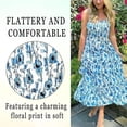 thumbnail image 6 of LKJYER Women  Floral Deep V Neck  Dress, Floral Cami , Summer Long Beach Suspender Dress, Sleeveless Dress, 6 of 8