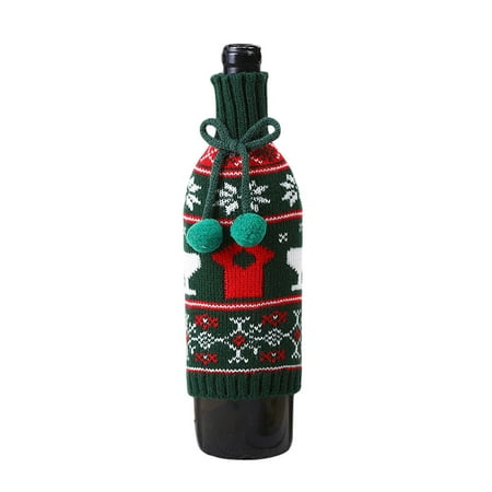 

Christmas Wine Bottle Covers Classic Knitted Wine Bottle Sweaters