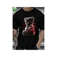 thumbnail image 1 of Men's Summer Cotton T-Shirt with Devil Bear Graphic Print - Casual Crew Neck, Short Sleeve, 100% Cotton, Machine Washable, Casual attire, 1 of 6