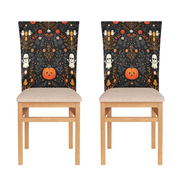 Decorative Chair Back Cover One Size x2 Chair Cover Dining Chair Slipcovers Chair Back Decoration Festival Chair Decoration Beautiful Halloween Pattern