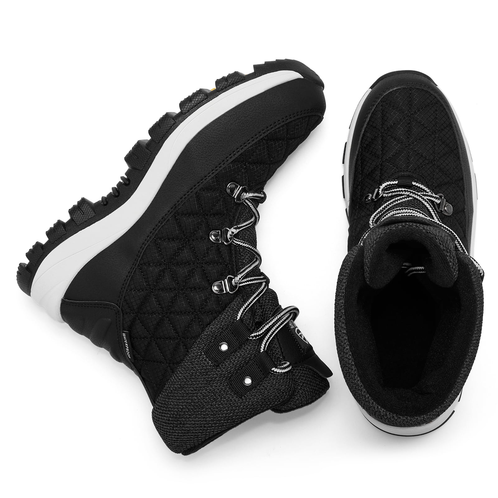 White Snow Boots for Women Waterproof Outdoor Hiking Shoes Winter Warm Mid Calf Boots