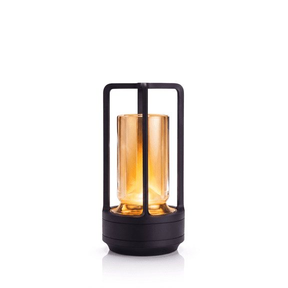 VOLIVO Portable Metal Table Lamp, Rechargeable and Touch Control, 3 Color Stepless Dimmable Atmosphere LED Lamp, for Camping, Picnicking, Bar