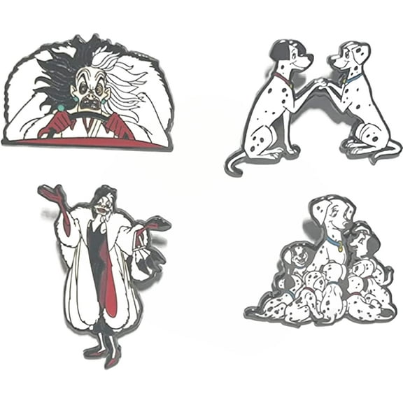 Loungefly Disney 101 Dalmatians Story Book Enamel Pin Set 4 Pins