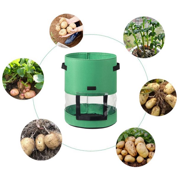 Ronda Jardín de crecer plantador de bolsa de contenedor Ventana Verde 30x35cm Sharpla titular de cultivo de patatas