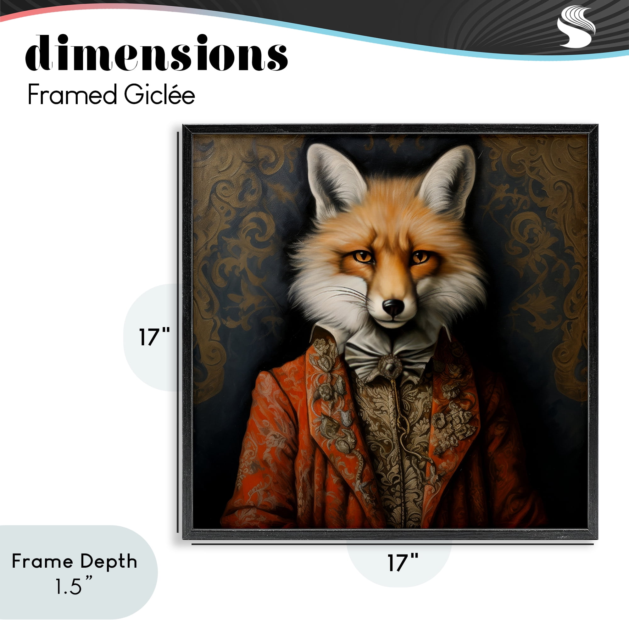 Stupell Industries Mystical Metamorphosis Fox Black Framed Giclee Art, design by Lazar Studio