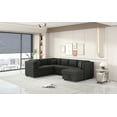 thumbnail image 6 of 108.6" U-Shaped Sectional Sofa Bed | Black Chenille | Pull-Out Sleeper | Storage Chaise | 2 USB Ports & Power Outlets | 5-Seat Living Room Furniture, 6 of 37