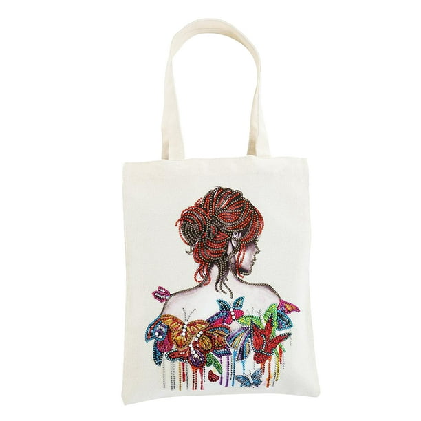 Yuarrent Bolsa de lona para pintar, bolsa de compras, multicolor, reutilizable, de larga duración, multiusos, para mujer, accesorios para exteriores Artesanía 005-28*35 Yuarrent HA082993-06