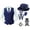 Blue, variant on Boy's Clothess Accessories Set Vest Pocket Suits Festival 1920s for Boy Party Outfit
