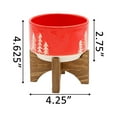 thumbnail image 3 of 4" XMAS Ceramic on Wood Stand,Red, 3 of 5