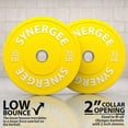 thumbnail image 2 of Synergee Color Bumper Plates Strength Conditioning Workouts Weightlifting 35lbs Pair, 2 of 4