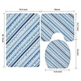 thumbnail image 3 of Blue Geometric Stripe Pattern Bathroom Rugs Sets 3 Piece,Toilet Cover Set,Absorbent Non Slip Bathroom Mats Sets with U-Shaped Contour Rug Toilet Rug Set, 3 of 5