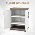 thumbnail image 3 of Costway Storage Cabinet, Freestanding Buffet Cabinet Sideboard with 2 Doors and Shelves Brown and White, 3 of 10