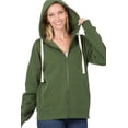 thumbnail image 3 of Womens Zipper Hoodie Sweat Jacket, 3 of 8