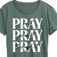 thumbnail image 3 of Instant Message - Pray On It, Pray Over It, Pray Through It - Women's Short Sleeve Graphic T-Shirt, 3 of 7
