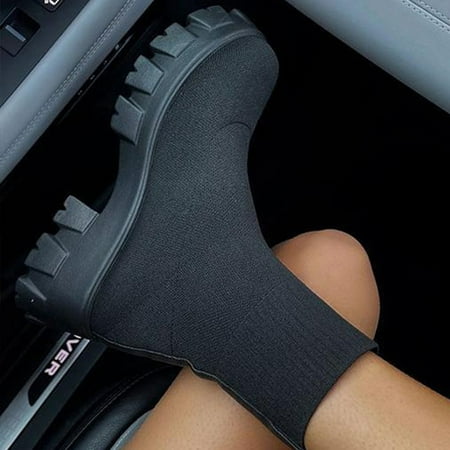 

Women Boots 2022 Platform Boots For Autumn Winter Shoes Slip On Platform Shoes Women Ankle Boots White Heels Short Botas Mujer