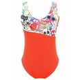 thumbnail image 2 of iEFiEL Kids Girls One-piece Swimming Jumpsuit Sleeveless Colorful Cartoon Print Swimwear,Sizes 6-16 Orange 8, 2 of 7