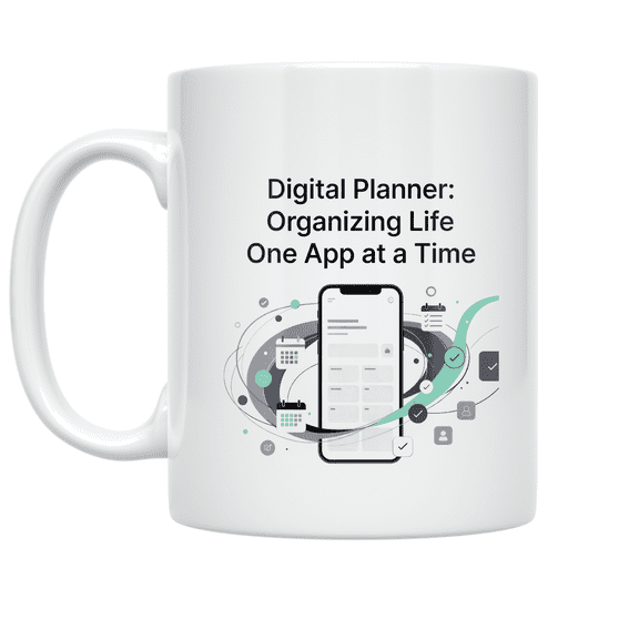 Digital Planner Design - Digital Planner Enthusiast - 11 oz Ceramic Coffee Mug