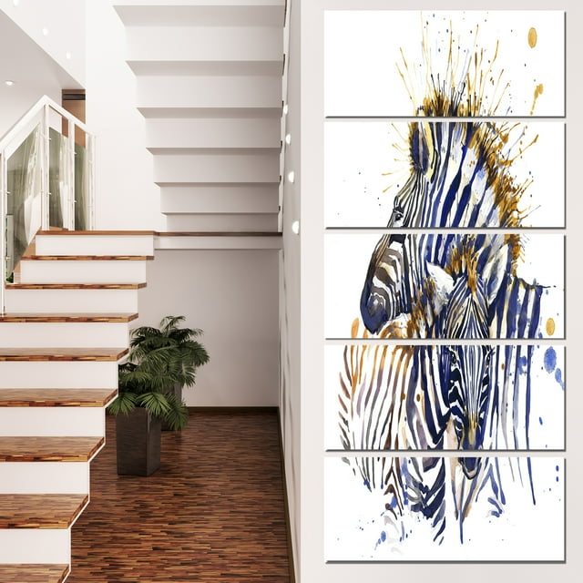 Zebra Watercolor Rightwards - Animal Canvas Wall Art