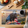thumbnail image 2 of Independence Day Placemats Set of 2, U.S. Flag Themed Natural Field Cool Eagle Non-Slip Place Mats Washable Table Mats for Kitchen Dining Table Decorations Indoor/Outdoor, 2 of 9