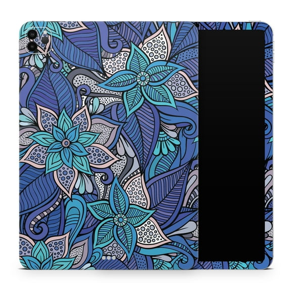 DesignSkinz Floral Blues Full-Body Skin Decal Wrap Cover for iPad (A1219/A1337)