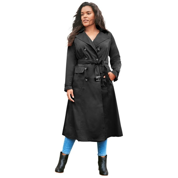 Roaman S Women Plus Size Essential Trench Coat Double Ted Raincoat Com Roaman S Women Plus Size Essential, Three Dogs In A Trench Coat Meaning